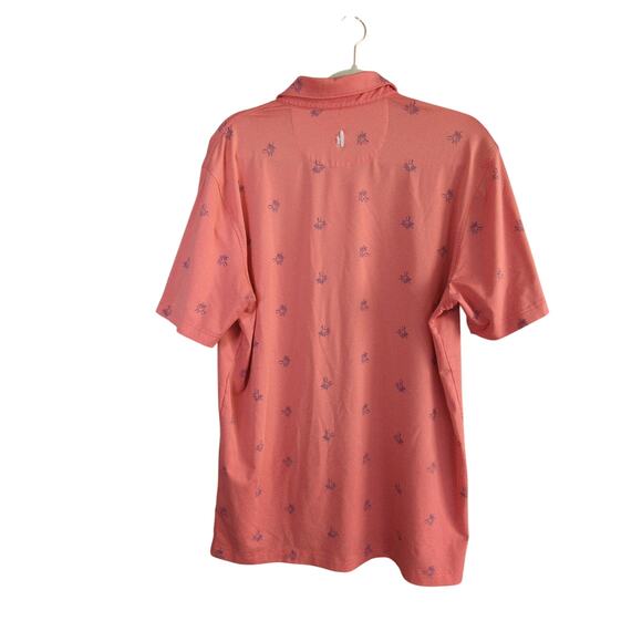 Johnnie O Performance Shirt Mens M Pink Octopus Stretch Windsong Farm Golf Logo - Picture 6 of 6